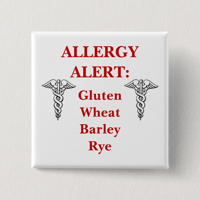 Customisable Gluten Allergy Button (Front)