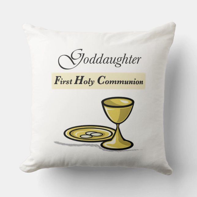 Customisable, Goddaughter First Communion Chalice Cushion (Front)