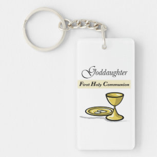 Customisable, Goddaughter First Communion Chalice Key Ring