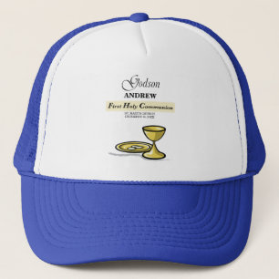 Customisable, Godson First Communion Chalice Trucker Hat