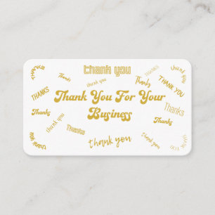 Customisable Gold and White "Thank You" Insert