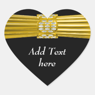 Customisable Gold band Heart Sticker