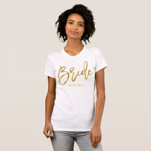 Customisable Gold Foil Effect Bride Shirts