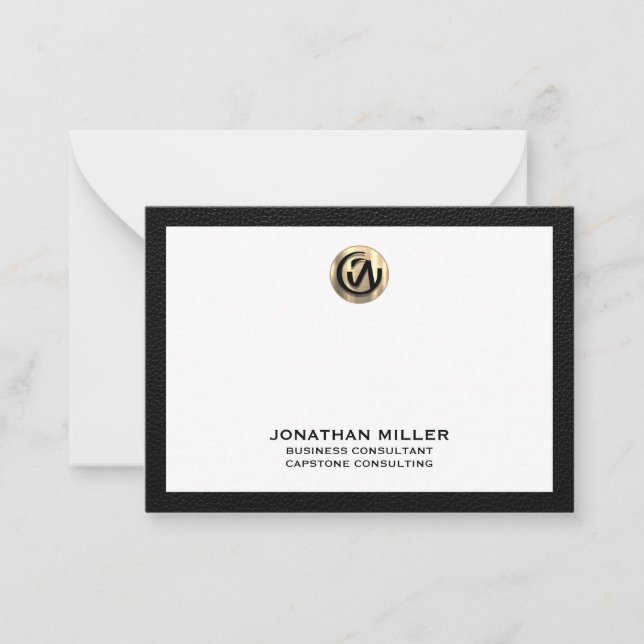 Customisable Gold Logo Consulting Flat Notecard (Front)