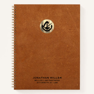 Customisable Gold Logo Notebook for Attorneys