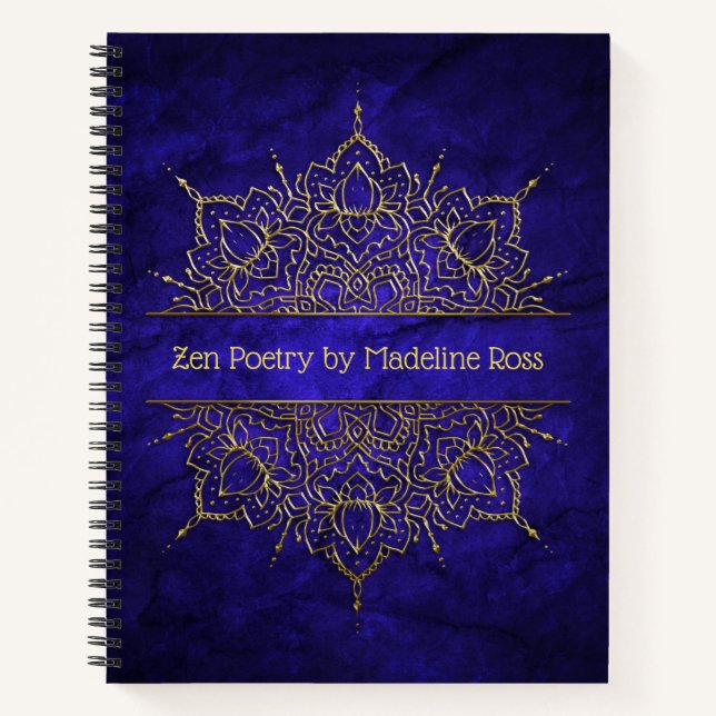 Customisable Gold Mandala Poetry Journal (Front)