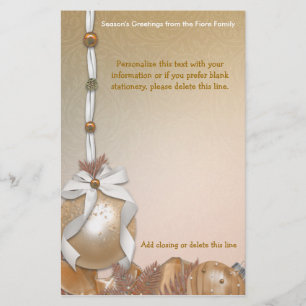 Customisable Gold Ornaments Stationery