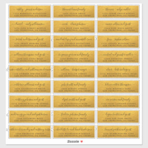 Customisable Gold Wedding Guest Address Labels