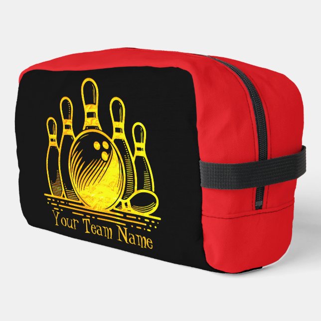 Customisable Golden Bowling Team Art Dopp Kit (Left Corner)