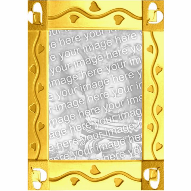Customisable Golden Frame Photo Sculpture (Front)