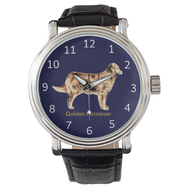 Customisable Golden Retriever Dog Wrist Watch (Front)