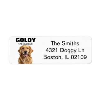 Customisable Golden Retriever Return Address Label
