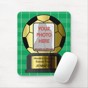 Customisable Golden soccer ball award Mouse Mat