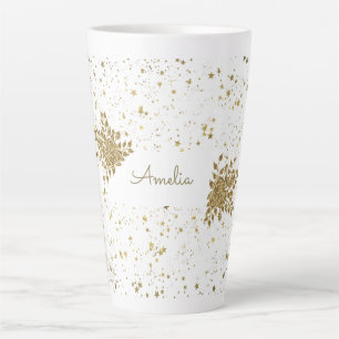 Customisable Golden Sparkle Latte Mug
