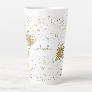 Customisable Golden Sparkle Latte Mug