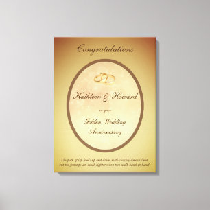 Customisable Golden Wedding Anniversary Canvas Print