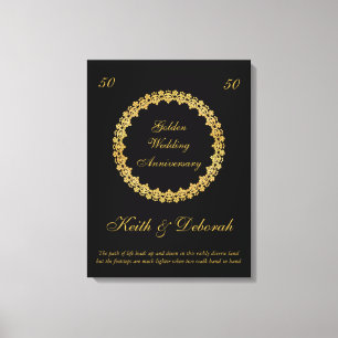 Customisable Golden Wedding Anniversary Canvas Print
