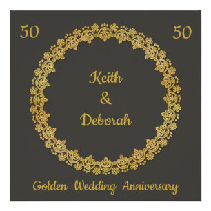 Customisable Golden Wedding Anniversary Poster