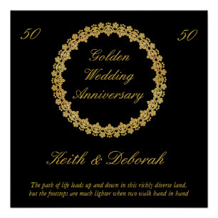 Customisable Golden Wedding Anniversary Poster