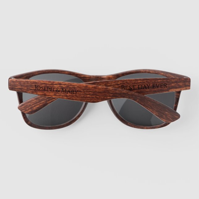 Customisable Golf Course Wedding Guest Party Favou Sunglasses (Back)