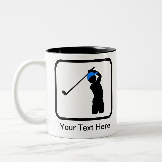 Customisable Golfer Logo Two-Tone Coffee Mug (Left)