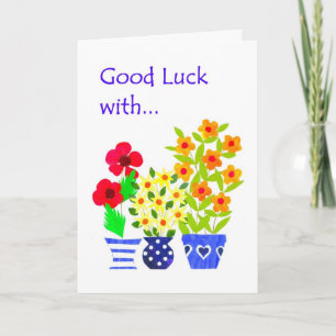 Customisable Good Luck Card - Flower Power