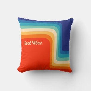Customisable Good Vibes 70s Ombre Cushion