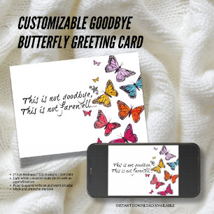 Customisable Goodbye Butterfly Greeting Card