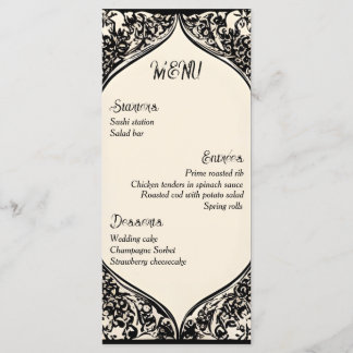 Customisable Gothic Wedding Menu