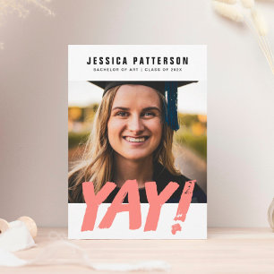 customisable GRAD "YAY!" college graduation Announcement