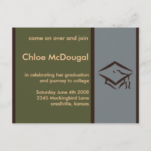 Customisable Graduation Invite Olive