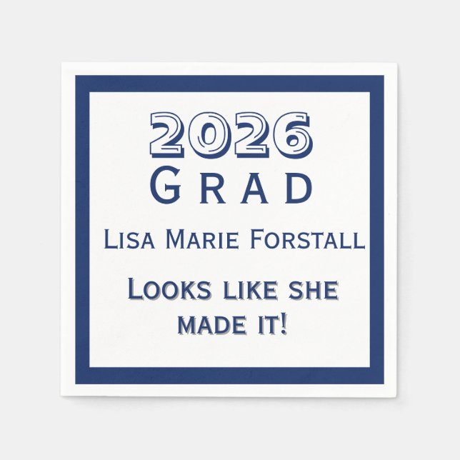 Customisable Graduation  Napkin (Front)
