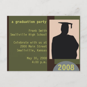 Customisable Graduation Party Postcard