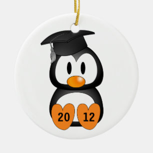 Customisable Graduation Penguin Ceramic Tree Decoration