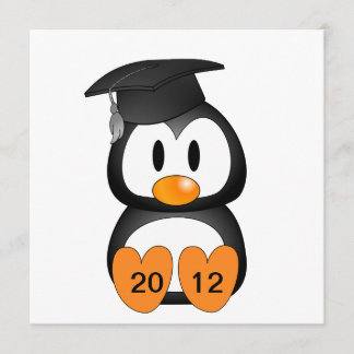 Customisable Graduation Penguin Invitation