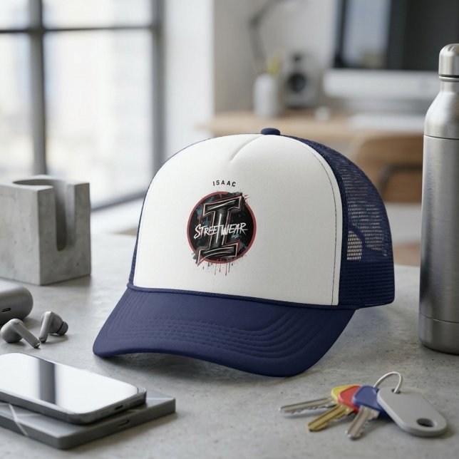 Customisable Graffiti "I" Urban Street Style Trucker Hat (Creator Uploaded)