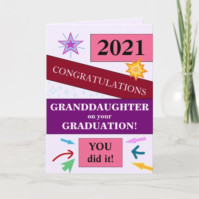 Customisable Granddaughter Graduation Card (Front)