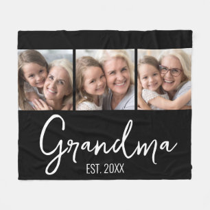 Customisable Grandma Established Year 3 Photo Fleece Blanket