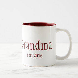 Customisable Grandma established year Two-Tone Coffee Mug