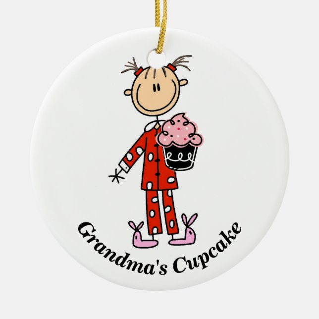 Customisable Grandma's Cupcake Ornament (Front)