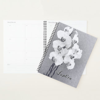 Customisable Graphic Orchid Polka Dots Pattern Planner