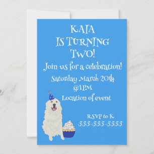 Customisable Great Pyrenees  Birthday Invitation