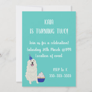 Customisable Great Pyrenees  Birthday Invitation