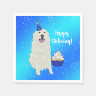 Customisable Great Pyrenees Birthday Napkin