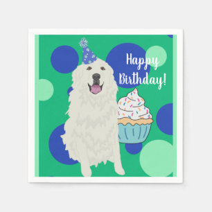 Customisable Great Pyrenees Birthday Napkin