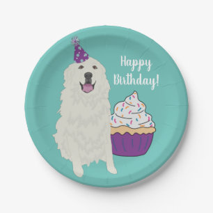 Customisable Great Pyrenees Birthday  Paper Plate