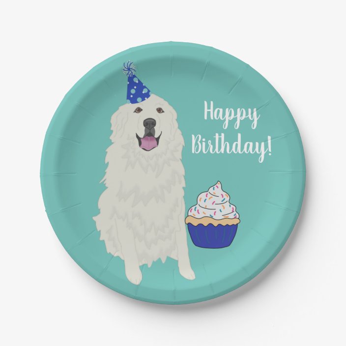 Customisable Great Pyrenees Birthday Paper Plate | Zazzle.co.uk