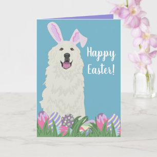 Customisable Great Pyrenees Easter Card