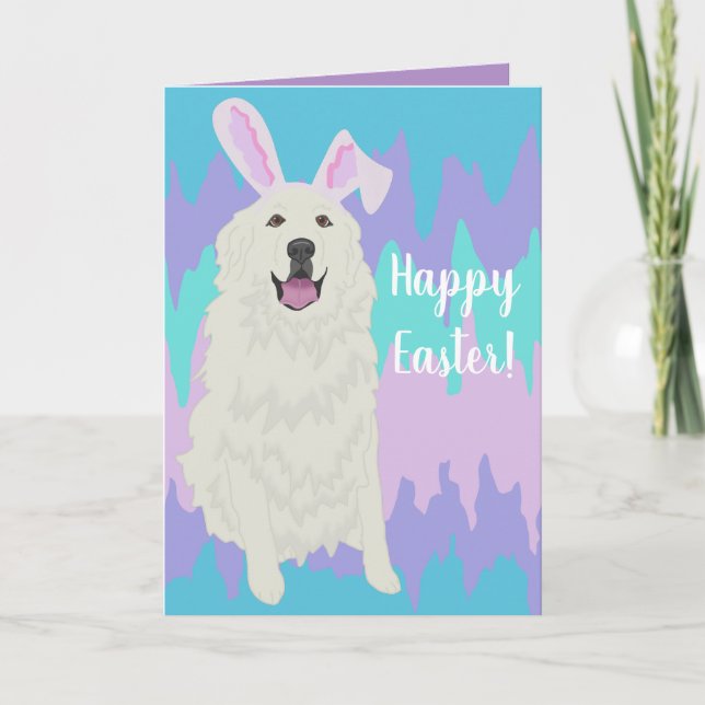 Customisable Great Pyrenees Easter  Card (Front)