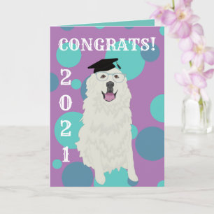 Customisable Great Pyrenees Graduation  Card